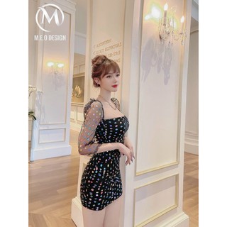 Đầm body bi nhũ nhún