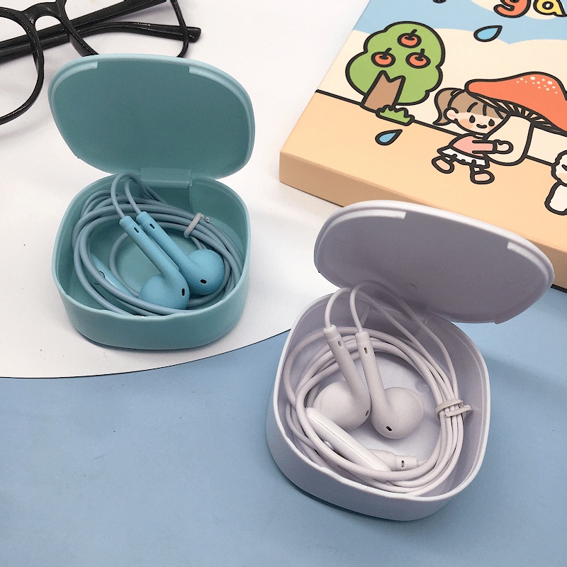 Tai Nghe Nhét Tai Có Dây Màu Hồng Dễ Thương Chất Lượng Cao Cho Oppo Xiaomi Vivo