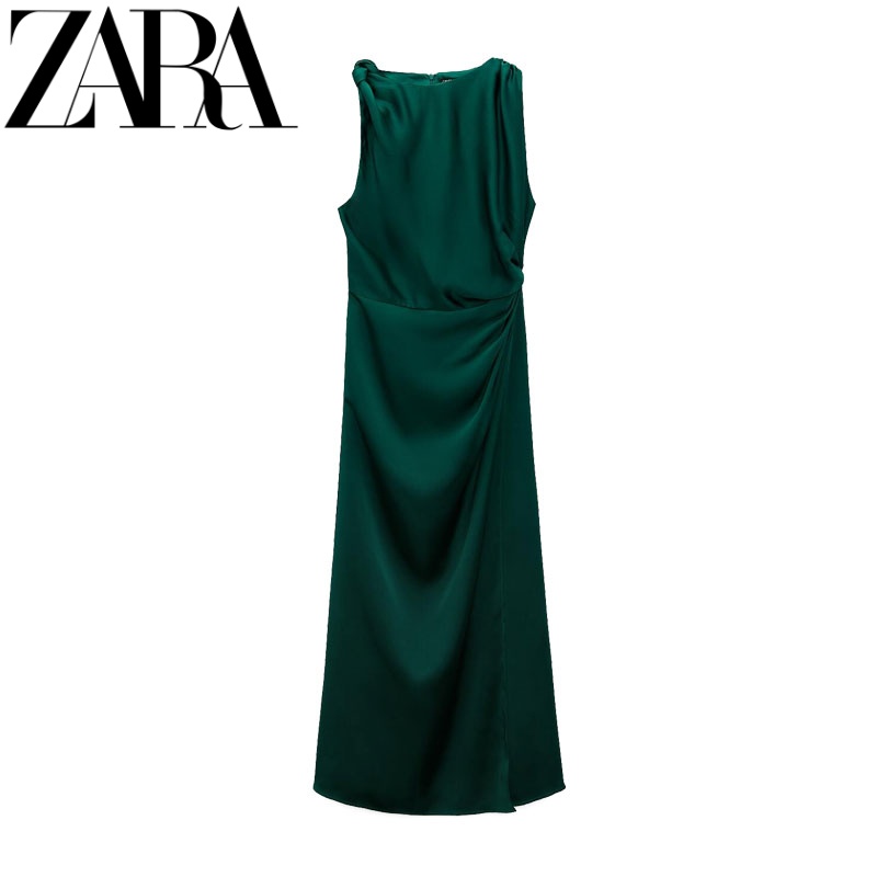 Zara Đầm Lụa satin Thời Trang Mùa Hè Thanh Lịch 4387249