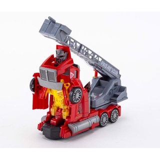 Xe cứu hoả biến hình robot - Xe chữa cháy biến hình robot AK-999A: Có thể chơi cùng nước, có đèn, nhạc