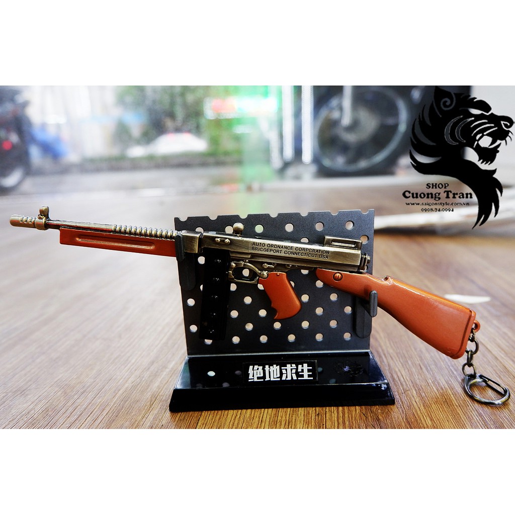 [HOT- Mua 1 cây lớn tặng 1 cây nhỏ] Móc khóa mô hình Game PUBG_Thomson submachine gun (Tặng kèm giá đỡ)