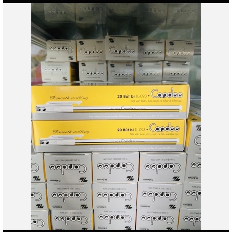 Hộp 20 Bút Bi Nến Candee Mực Xanh/Đen