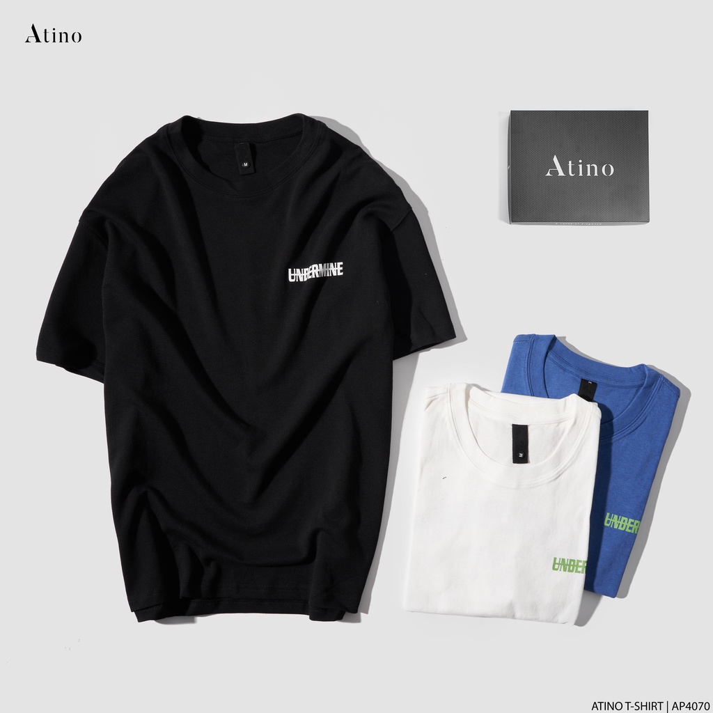 Áo Thun Cộc Tay Cổ Tròn UNDERMINE ATINO chất liệu Cotton thoáng mát bền form Regular AP4070