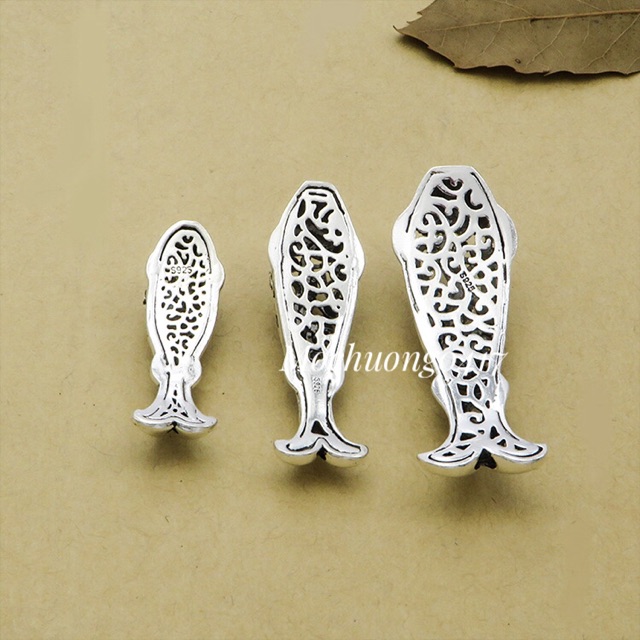 Charm cá bạc hoa mẫu đơn - MH039