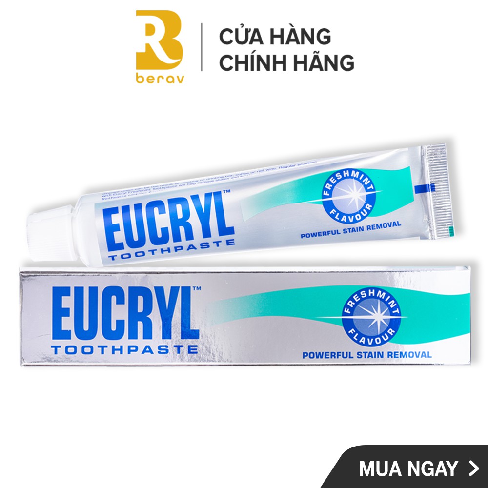 Combo Kem đánh răng Eucryl 62g và Bột tẩy trắng răng Eucryl 50g