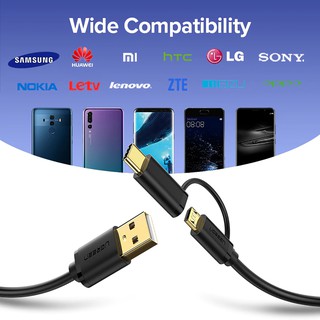 Cáp Sạc Nhanh USB Type-C và Micro USB Cao Cấp UGREEN