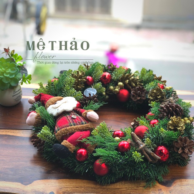 (Giá Tại Xưởng) Vòng Nguyệt Quế Noel Trang Trí Giáng Sinh, Decor Phòng Khách, Shop, Studio của Mê Thảo Flower