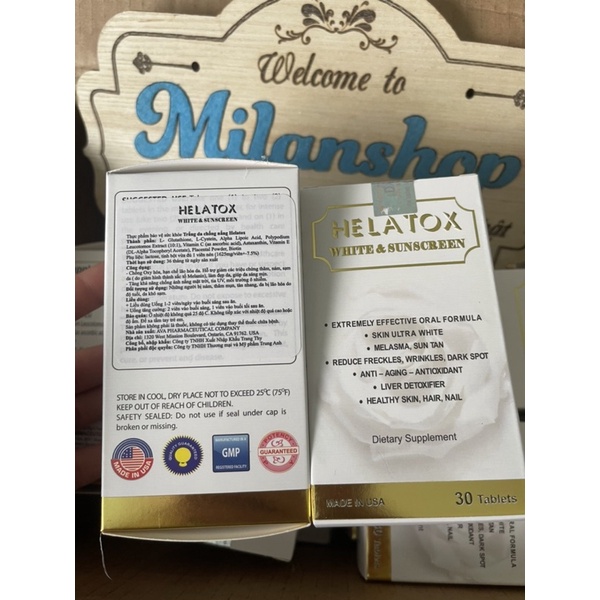 Viên uống chống nắng, trắng da HELATOX của Mỹ