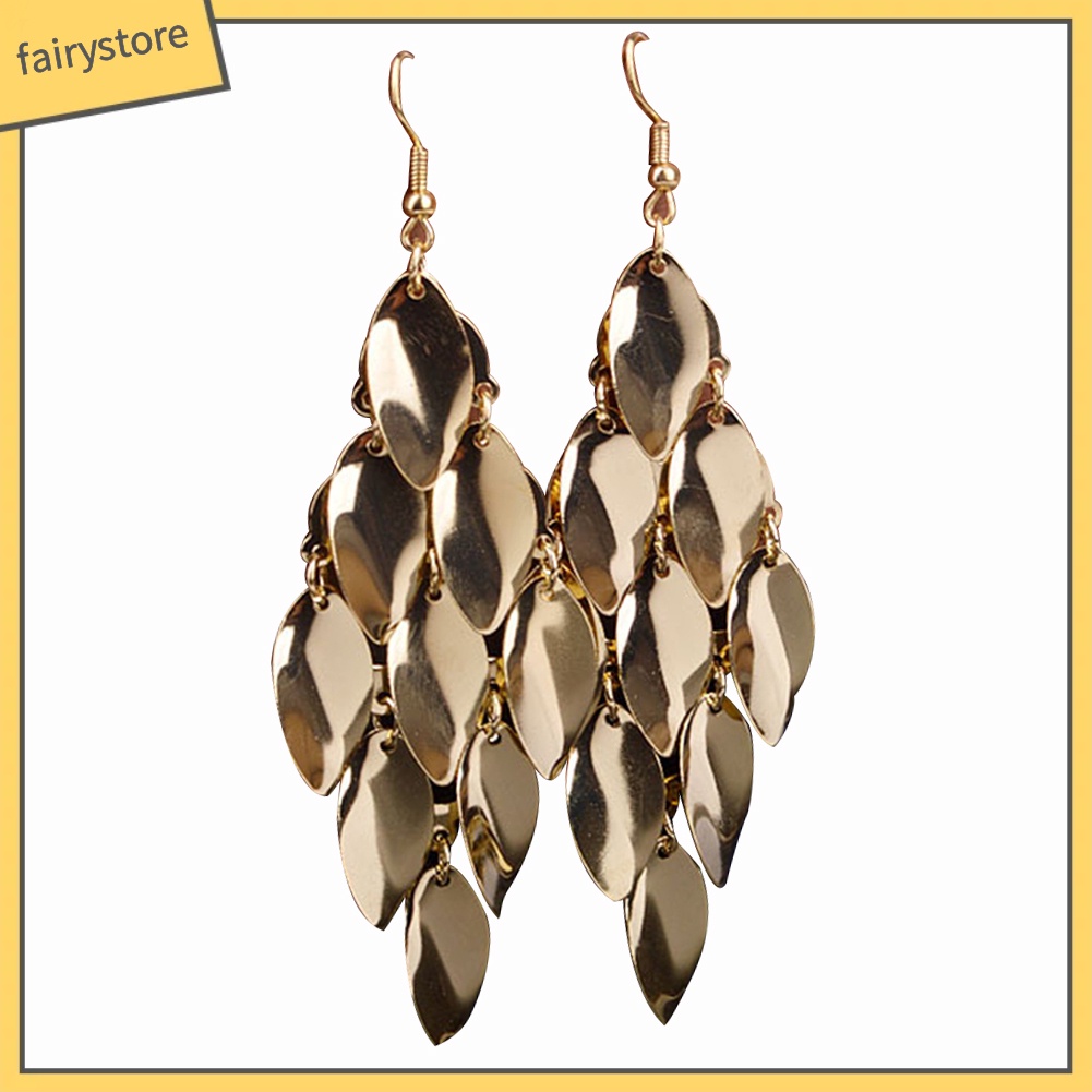 Hoa Tai Dáng Dài Mặt Hình Giọt Nước Cho Nữ