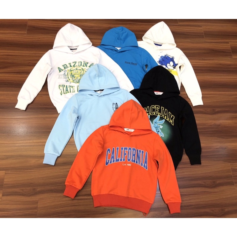 Áo hoodie nỉ da cá cho bé 18/22kg đến 38/43kg