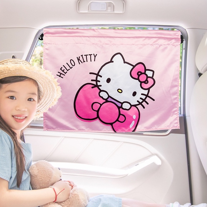 Tấm Che Nắng Gắn Cửa Sổ Xe Hơi In Hình Mèo Kitty Có Giác Hút Tiện Dụng Cho Xe Hơi365
