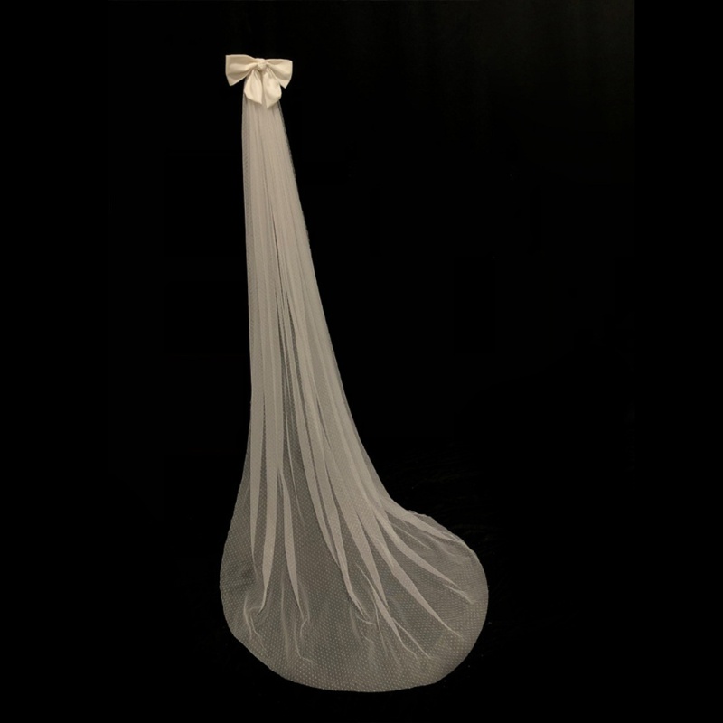 Mạng Che Mặt 1 Tầng Bằng Vải Tuyn Họa Tiết Chấm Bi Kèm Lược Lớn Cho Cô Dâu Trong Ngày Cưới