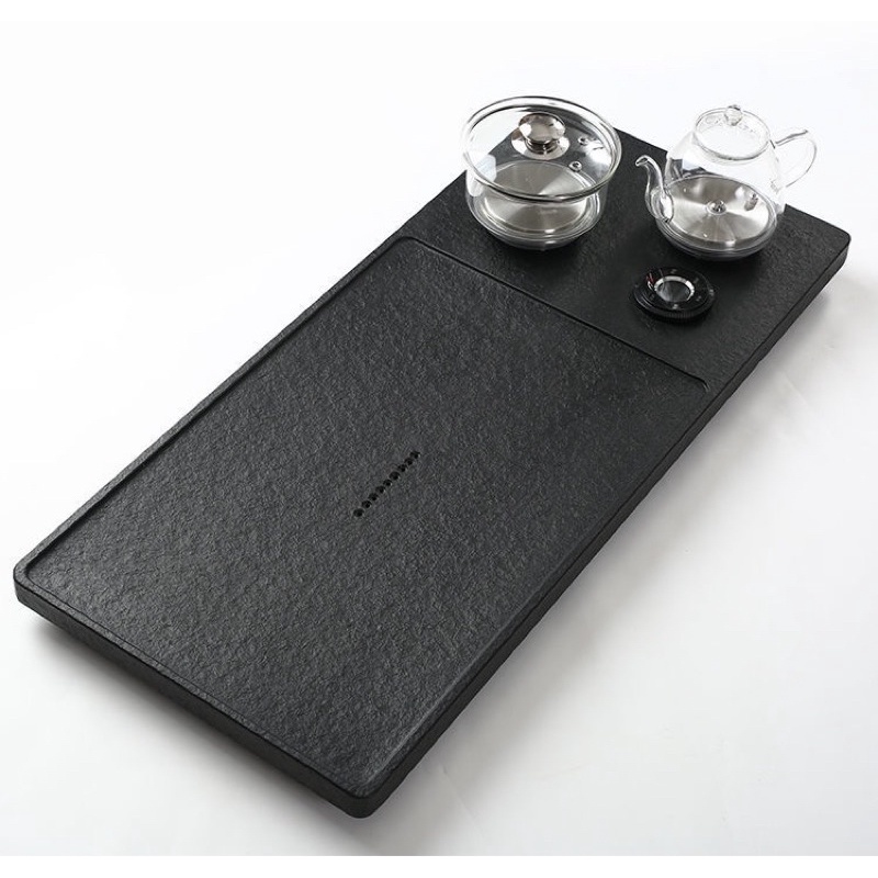 Khay trà điện đá đen nguyên khối tự động