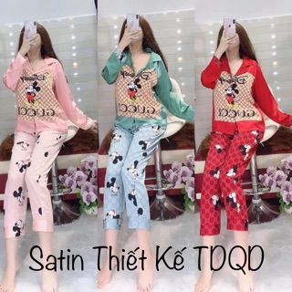 Đồ bộ pijama satin thiết kế cao cấp - tay dài quần dài