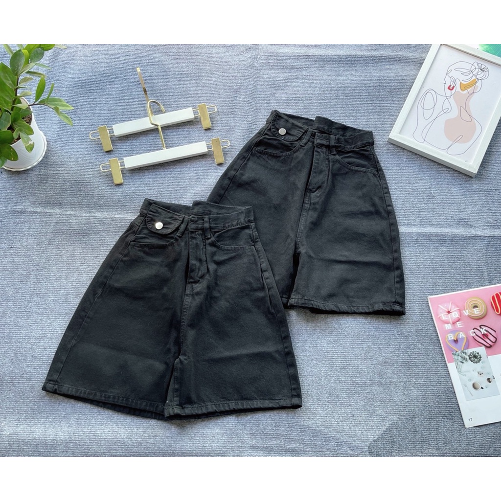 Quần Short Jeans Nữ Cao Cấp Túi Nắp Nhiều Màu Xinh Xắn OHS7061