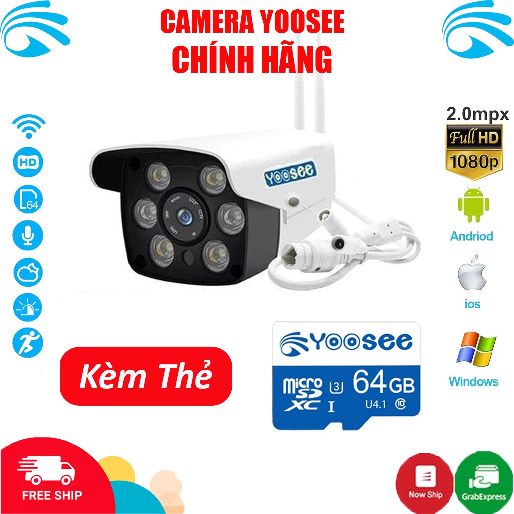 Camera YooSee Ngoài Trời Siêu Nét 1080 Kèm Thẻ Nhớ Yoosee 64GB - Yoosee Việt Nam cam kết chính hãng - Bảo hành 1 năm