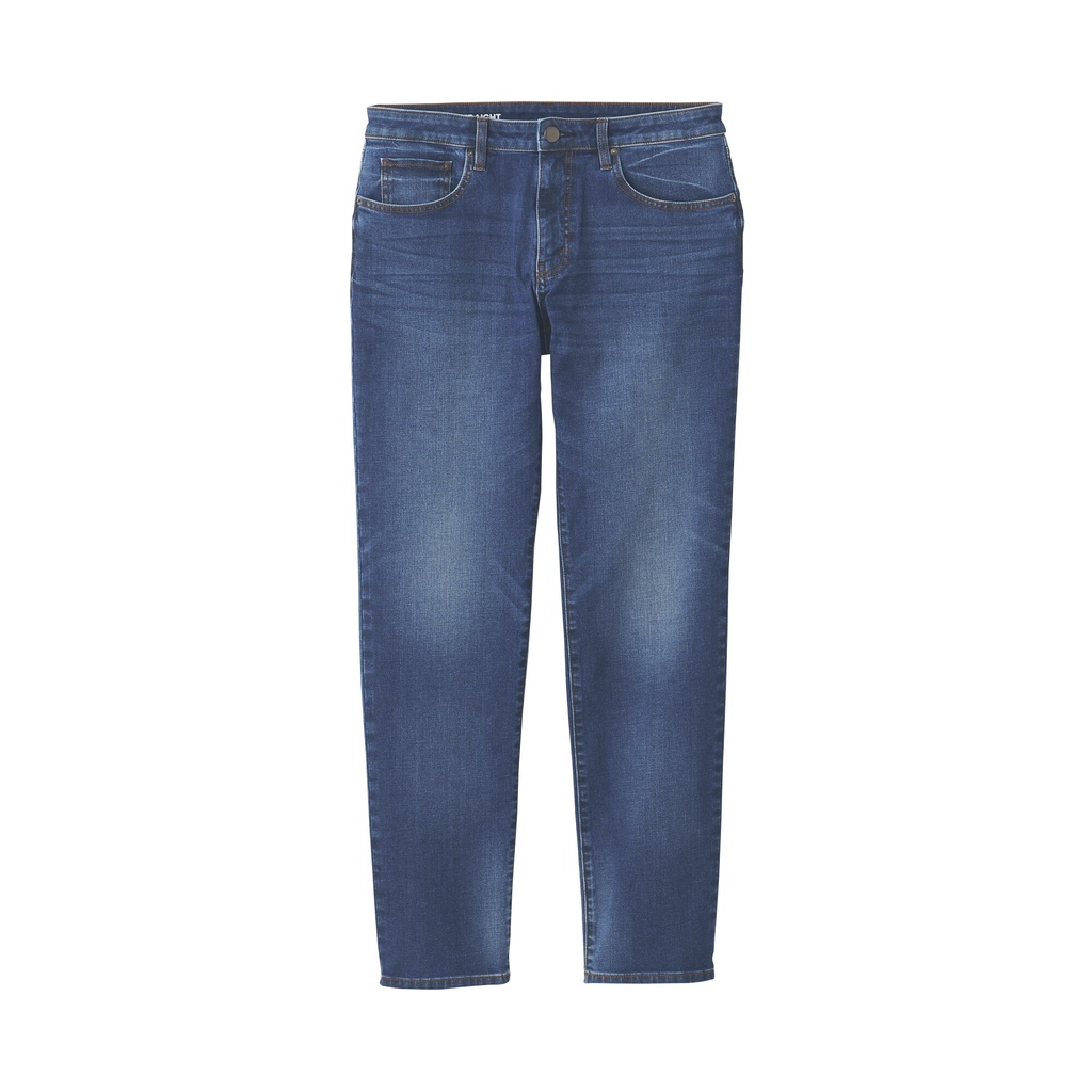 Muji Quần Denim Ống Suông Co Giãn 4 Chiều / Độ Dài Ống 82Cm