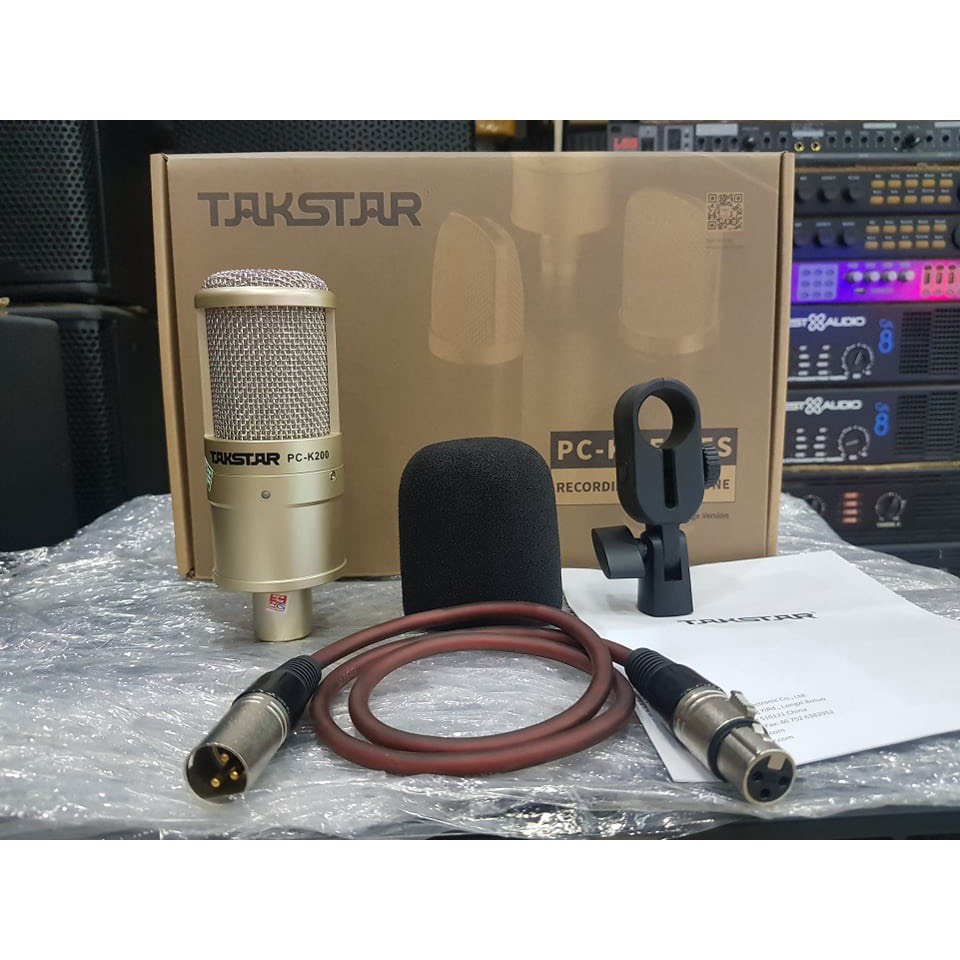 Mic Thu âm Takstar PC K200 kèm dây Canon kết nối suondcard f4 icon foucusite