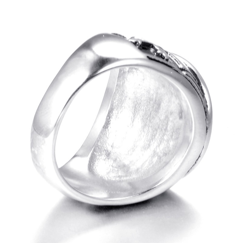 Nhẫn thép không gỉ màu đen hình thánh giá cho nam