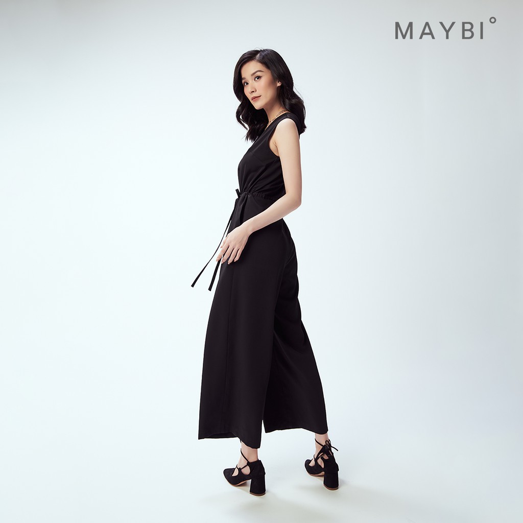 MAYBI - Bộ jumpsuit đen cổ V - Meadow black jumpsuit