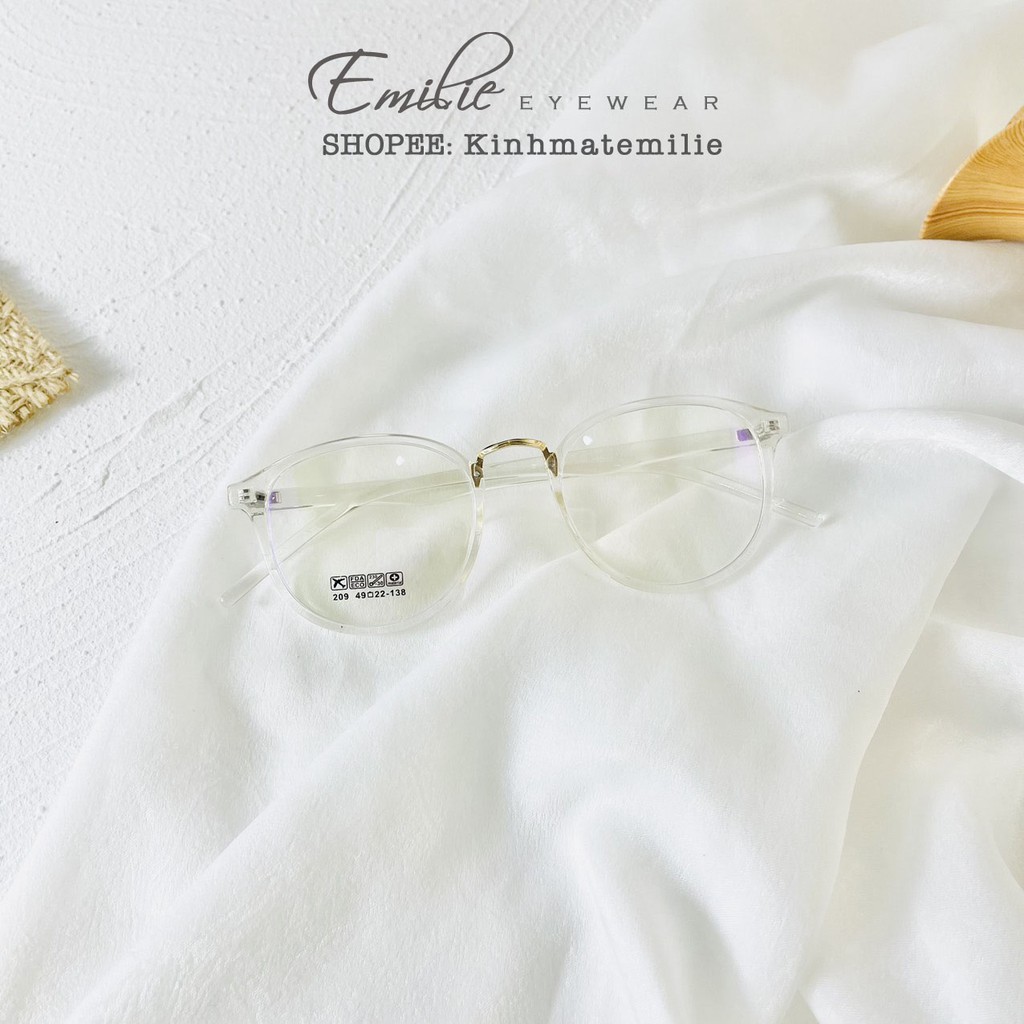 Gọng kính tròn nhựa dẻo mảnh nhẹ nam nữ Emilie eyewear phụ kiện thời trang 209
