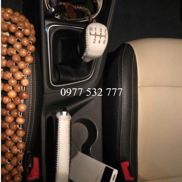 Bọc da cần số, phanh tay Hyundai Accent, Elantra số sàn bằng da bò 100%