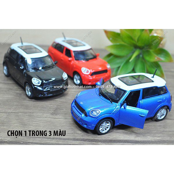 XE MÔ HÌNH SẮT MINI COOPER TỈ LỆ 1/32 - KDW - XANH - 9827X