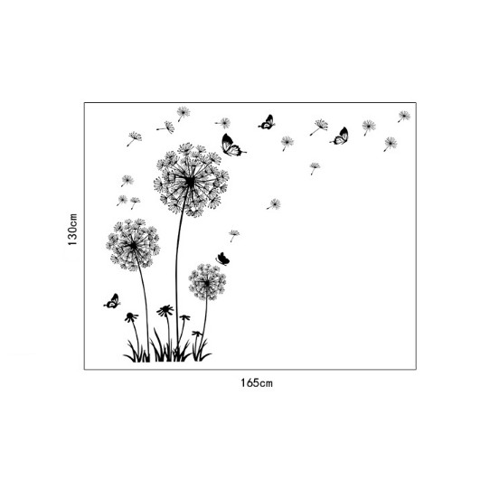 Decal trang trí Bồ Công Anh cùng Bướm