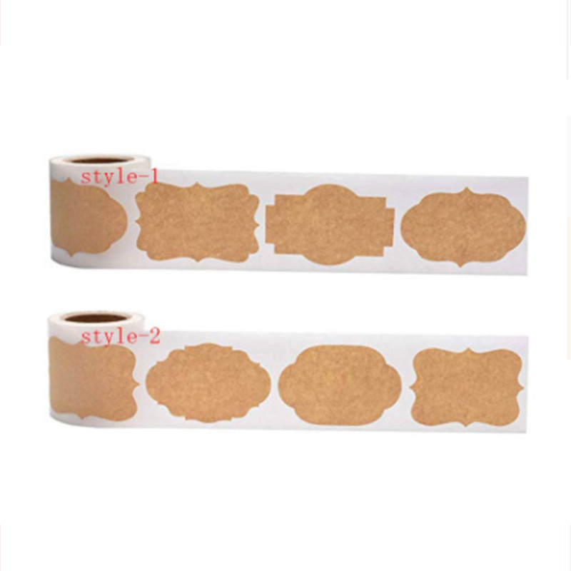 Cuộn 300 Nhãn Dán Giấy Kraft Phân Loại Bánh Nướng Tiện Dụng