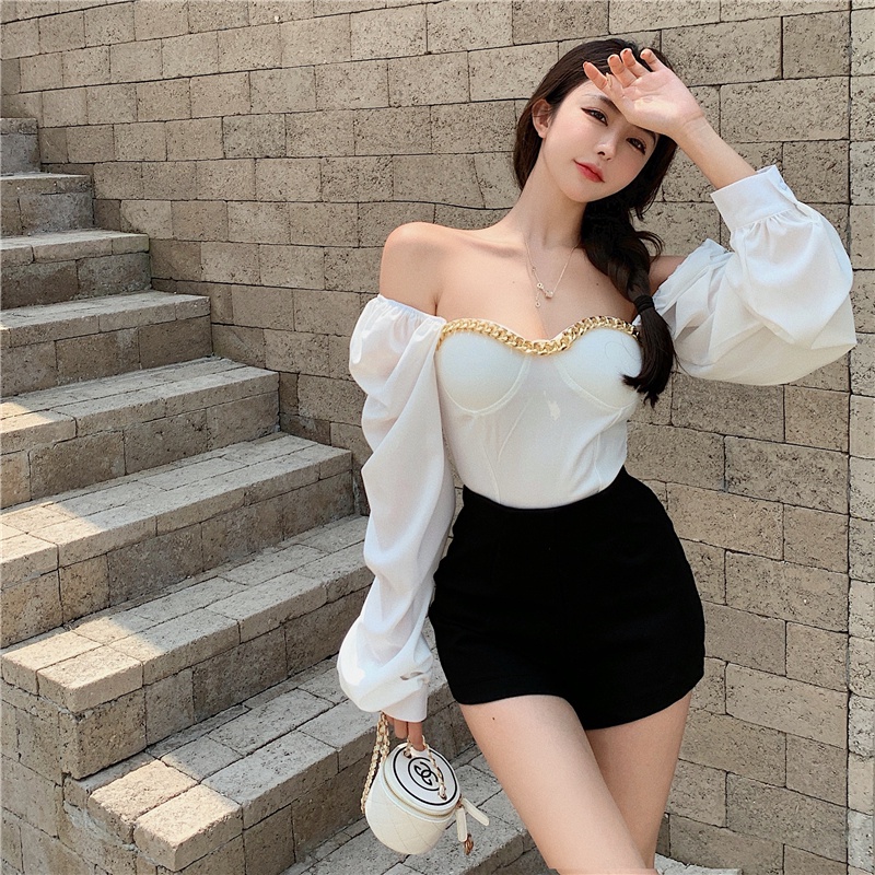 Áo kiểu tay dài thiết kế trễ vai quyến rũ dành cho phái nữ