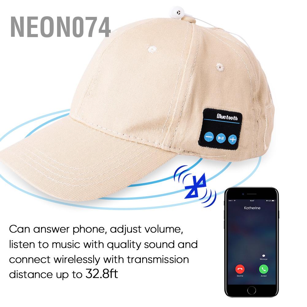 Neon074 6 màu Tai nghe không dây Bluetooth 4.2 Mũ tai Âm nhạc Thể thao Chạy bộ bóng chày
