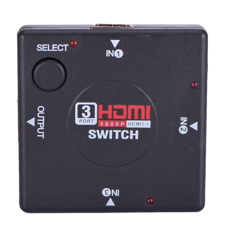 Protectionufancy 3 IN 1 OUT Splitter 3 Port 1080P Video HDMI HD Converter Switcher For HDTV ABC