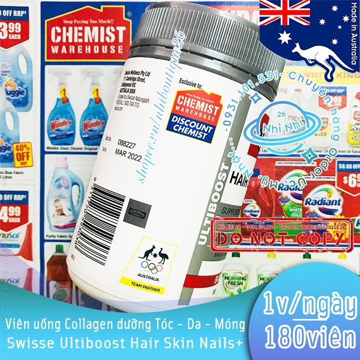 💥MỚI VỀ💥 Viên uống bổ sung Collagen đẹp da, tóc, móng SWISSE ULTIBOOST HAIR SKIN NAILS - 100 viên 🌈 Chuẩn Chemist 🌈 | BigBuy360 - bigbuy360.vn