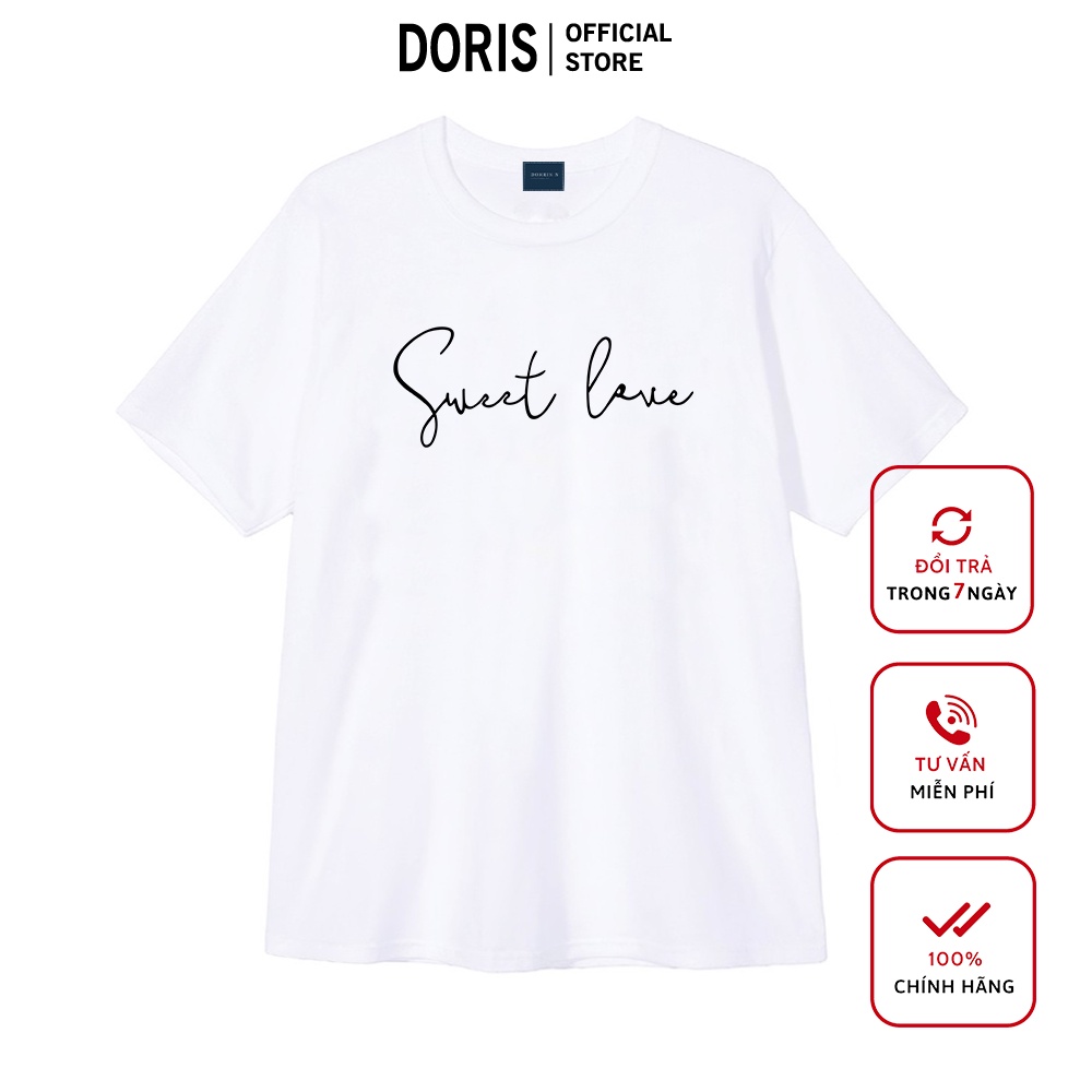 [Mã DORRT8250 giảm 250k] Áo phông basic SWEET LOVE trẻ trung hiện đại năng động DORRIS N