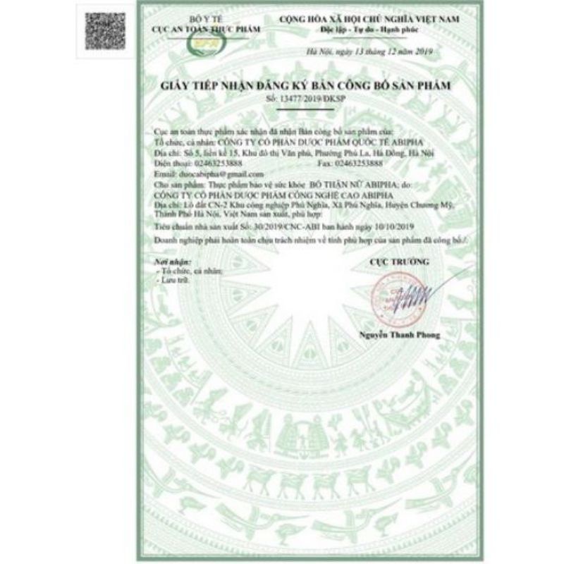 Bổ thận nữ Abipha hộp 30 viên