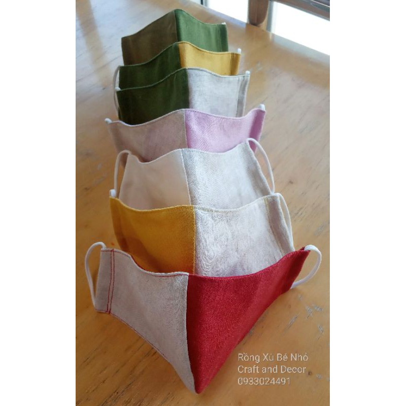 Combo khẩu trang linen hai màu- Linen facemask | BigBuy360 - bigbuy360.vn