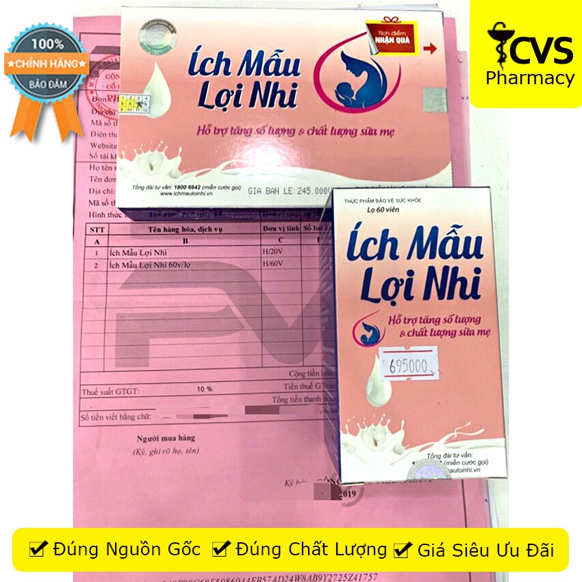 Ích Mẫu Lợi Nhi - Hộp 60 viên uống Xua Tan Nỗi Lo Thiếu Sữa Mẹ - cvspharmacy