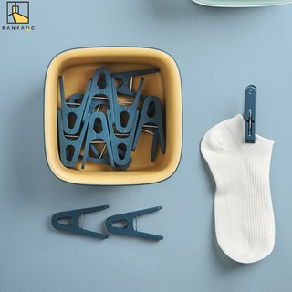 BANFANG Bộ kẹp nhựa giữ quần áo + hộp đựng chống thất lạc tiện dụng