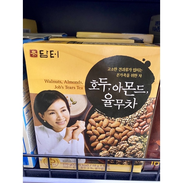 &lt;HOT&gt; Trà hạt ý dĩ hạnh nhân hồ đào Hàn Quốc 18gr* 15 gói/hộp