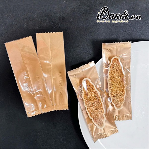 Túi đựng Bánh Thuyền/ Bánh quy dài Nâu Delicious (5x14.5cm)