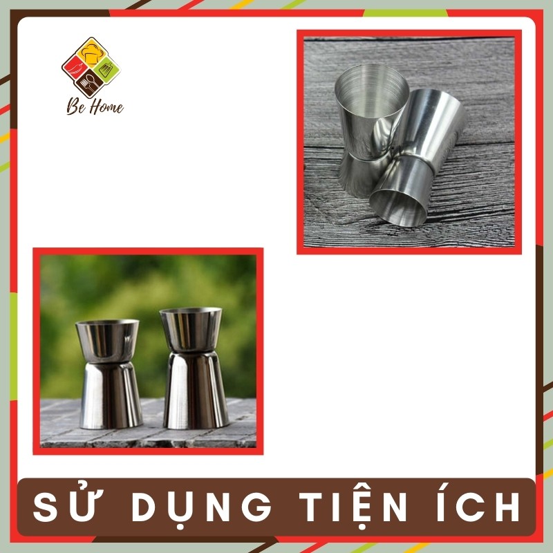 Jigger inox ly đong định lượng 2 đầu inox 2 size (15ml - 30ml &amp; 20ml - 40ml) dễ vệ sinh an toàn BEHOMEMALL