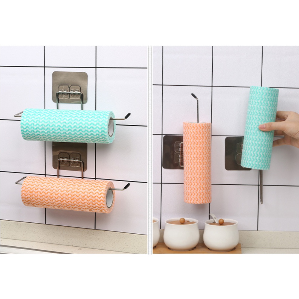 THANH INOX MÓC CUỘN GIẤY, KHĂN LAU BẾP, GIẤY VỆ SINH DÁN TƯỜNG TIỆN LỢI BIBI 113