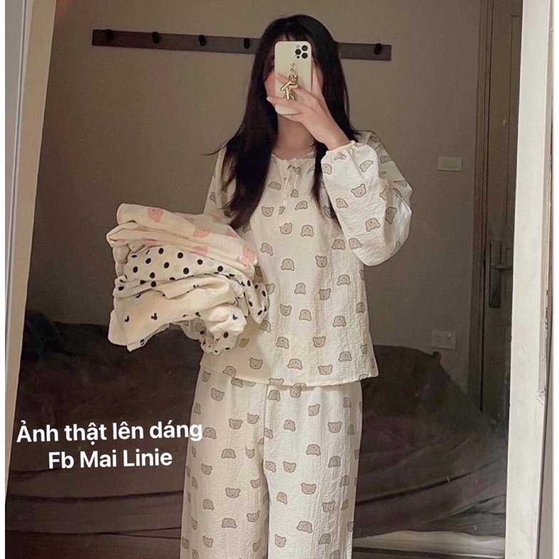 Bộ Ngủ Thu Đông Chất Đũi Xốp Cute