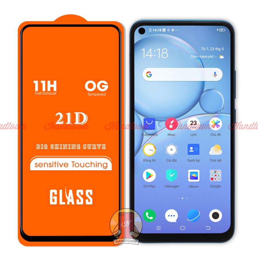 Kính Cường lực 21D Vivo Y30 Y30i Full Màn Đen Full Keo Bảo Vệ Màn Hình Chống Trầy Xước Chống Va Đập Handtown SIÊU BỀN