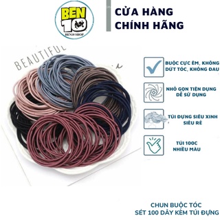 Dây chun buộc tóc túi zip 100 cái siêu tiện lợi