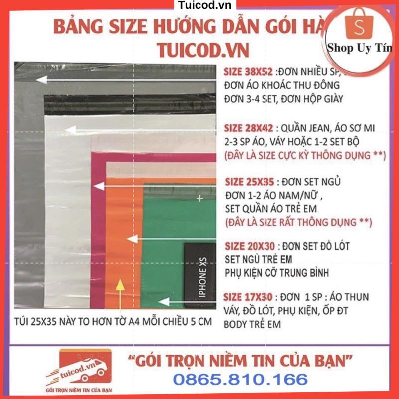 Túi niêm phong đóng hàng tuigoihang,  túi bóng đóng hàng 20x30 SL: 100 - Tuicod