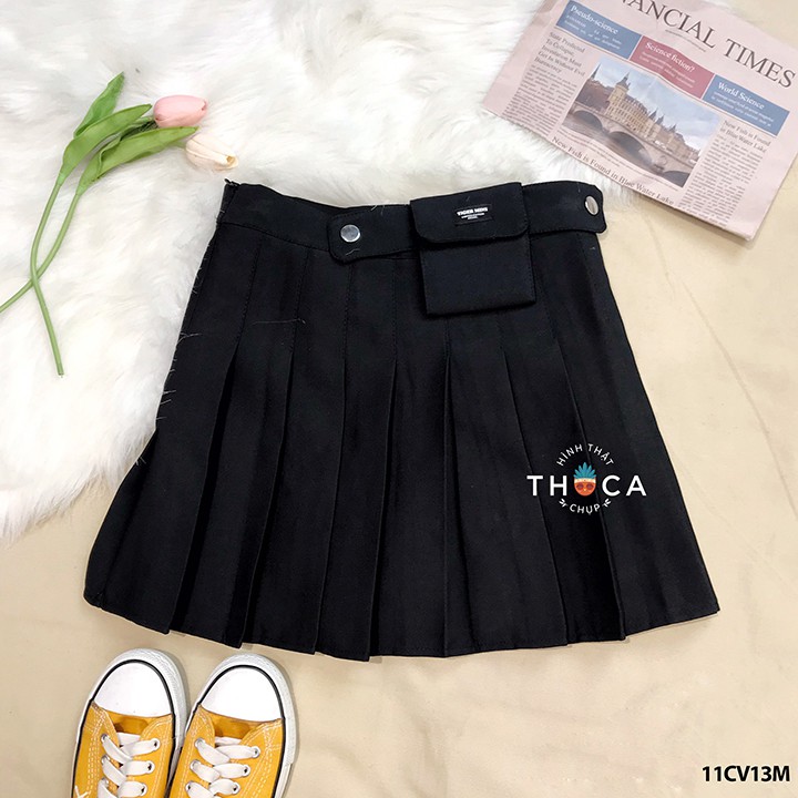 Chân váy xếp ly túi logo THOCA HOUSE trẻ trung, năng động cho nữ sinh, tôn dáng, tôn chân dài | BigBuy360 - bigbuy360.vn