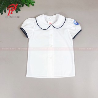 Áo sơ mi cộc tay nữ đồng phục học sinh Tiểu học Quan Hoa