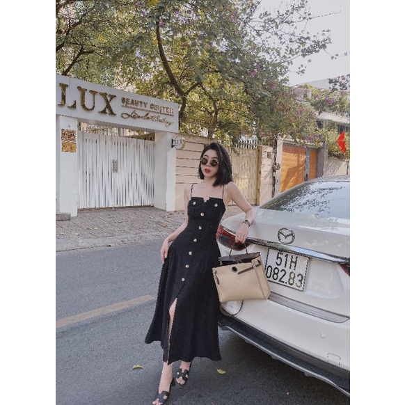 Đầm Maxi 2 Dây Nhún Eo Túi Lắp