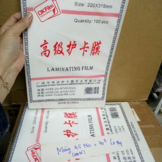 màng ép plastic 45mic A4